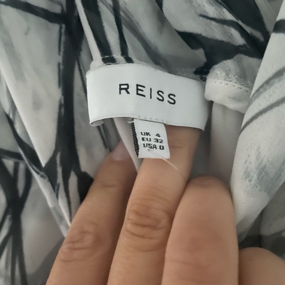 Reiss Elsie Fit and Flare Dress Silk Brushstroke - Picture 6 of 9